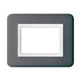 Placca AVE Personal Grigio scuro lucido 3 moduli 44P03GRL