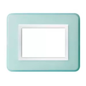 Placca Personal Azzurro brillante 3 moduli sistema 44 AVE 44P03AZB