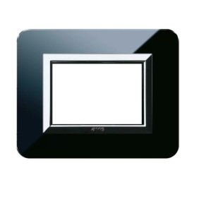 Placca Personal Nero assoluto 3 moduli Sistema 44  Ave 44P03NAL