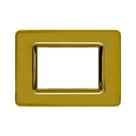 Placca SISTEMA 44 tecnopolimero 3 moduli Ottone lucido Ave 44PY03OT