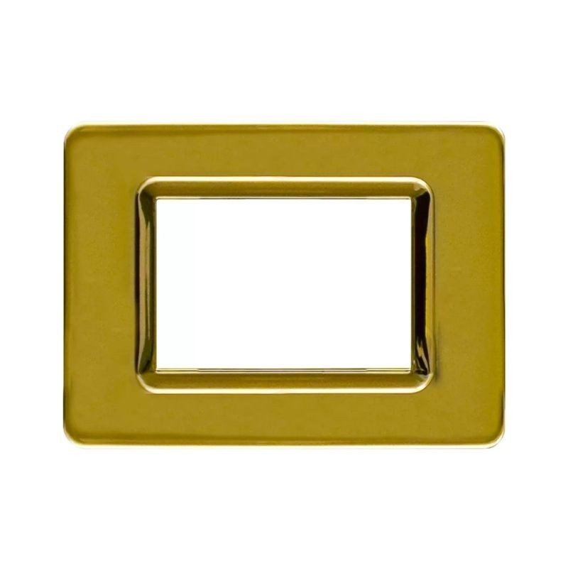 Placca SISTEMA 44 tecnopolimero 3 moduli Ottone lucido Ave 44PY03OT