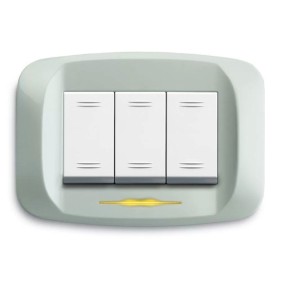 Placca Bianco Banquise micalizzato 3 moduli Banquise 45 Ave 45PB93BMC