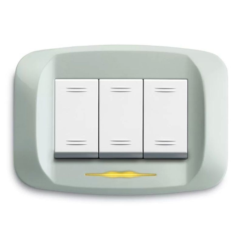 Placca Bianco Banquise micalizzato 3 moduli Banquise 45 Ave 45PB93BMC