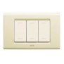 Placca Bianco Blanc (RAL 1013) 3 moduli Zama sistema 45 Ave 45P93BP