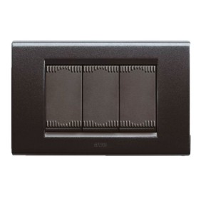 Placca Grigio scuro metallizzato 3 moduli Zama 45 Ave 45P93GSM