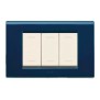 Placca Blu marine 3 moduli Zama sistema 45 in metallo Ave 45P93BM
