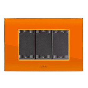 Placca Ambra brillante Spring 3 moduli in tecnopolimero Ave 45PS03ARB