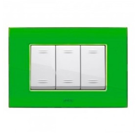 Placca Menta brillante Spring 3 moduli  tecnopolimero Ave 45PS03MTB