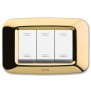 Placca AVE Ottone lucido 3 moduli Yes 45 45PY03OT