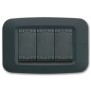 Placca AVE Grigio Noir 3 moduli Yes 45 45PY03GN