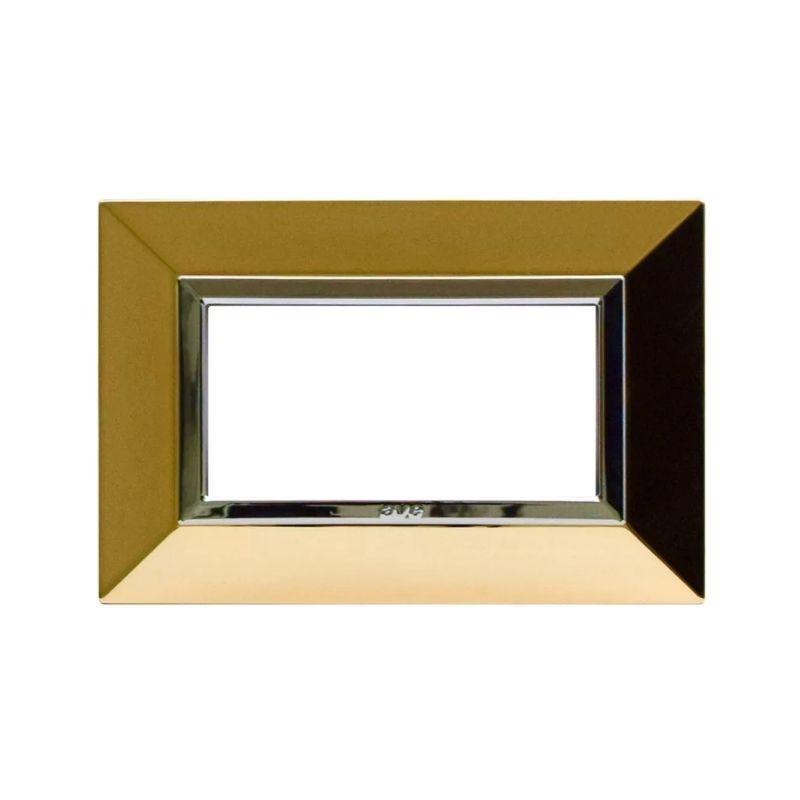 Placca Ave "Zama 44" Ottone Lucido 4 moduli 44P94OT