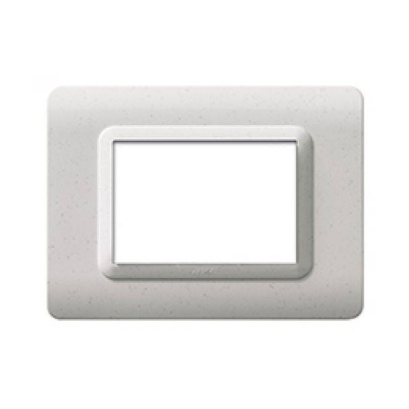 Placca AVE 44PY03M "Tecnopolimero Sistema 44" 3 moduli Marmo