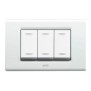 Placca AVE bianco Banquise (RAL 9016) 3 moduli Zama 45 45P93BG