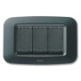 Placca AVE Grigio scuro metallizzato 3 moduli Yes 45 45PY03GSM