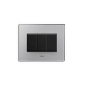 Placca AVE Grigio argentato Vera in vetro opaco 3 moduli 45PV3GO