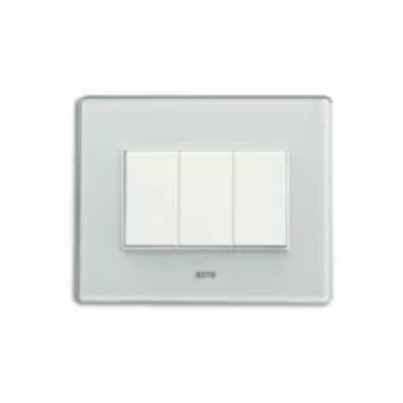 Placca AVE Verde acqua Vera in vetro 3 moduli 45PV3VL