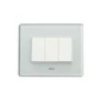 Placca AVE Verde acqua Vera in vetro 3 moduli 45PV3VL