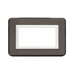 Placca AVE Personal Grigio scuro lucido  4 moduli 44P04GRL