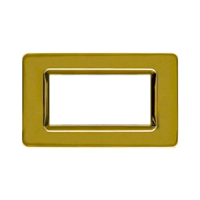 Placca AVE 44PY04OT "Tecnopolimero Sistema 44" 4 moduli Ottone lucido