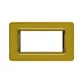 Placca AVE 44PY04OT "Tecnopolimero Sistema 44" 4 moduli Ottone lucido