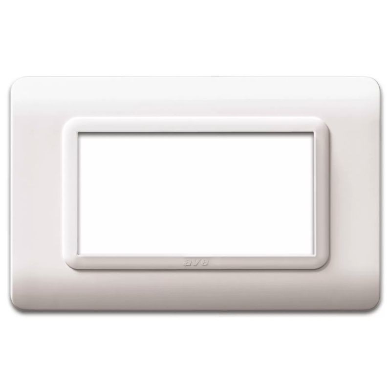 Placca AVE 44PY04B "Tecnopolimero Sistema 44" 4 moduli Bianco RAL 9010