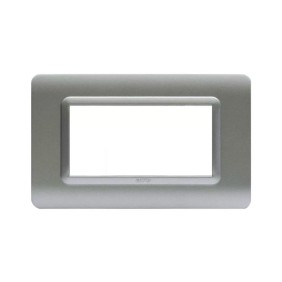 Placca AVE 44PY04AO "Tecnopolimero Sistema 44 " 4 moduli Argento opaco