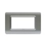 Placca AVE 44PY04AO "Tecnopolimero Sistema 44 " 4 moduli Argento opaco