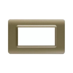 Placca AVE 44PY04CHO "Tecnopolimero Sistema 44" 4 moduli  Champagne opaco