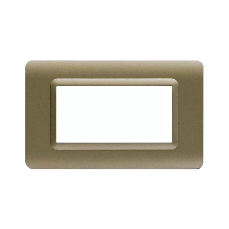 Placca AVE 44PY04CHO "Tecnopolimero Sistema 44" 4 moduli  Champagne opaco