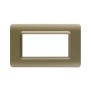 Placca AVE 44PY04CHO "Tecnopolimero Sistema 44" 4 moduli  Champagne opaco