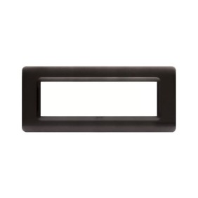 Placca AVE 44PY07GSM "Tecnopolimero Sistema 44"  7 moduli Grigio scuro metalizzato