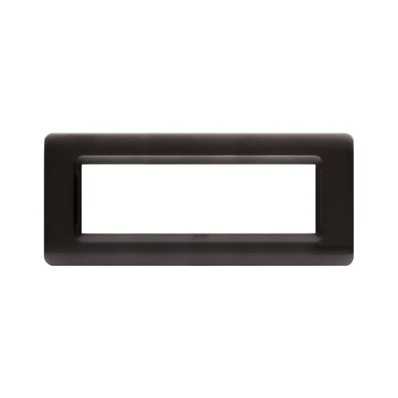 Placca AVE 44PY07GSM "Tecnopolimero Sistema 44"  7 moduli Grigio scuro metalizzato