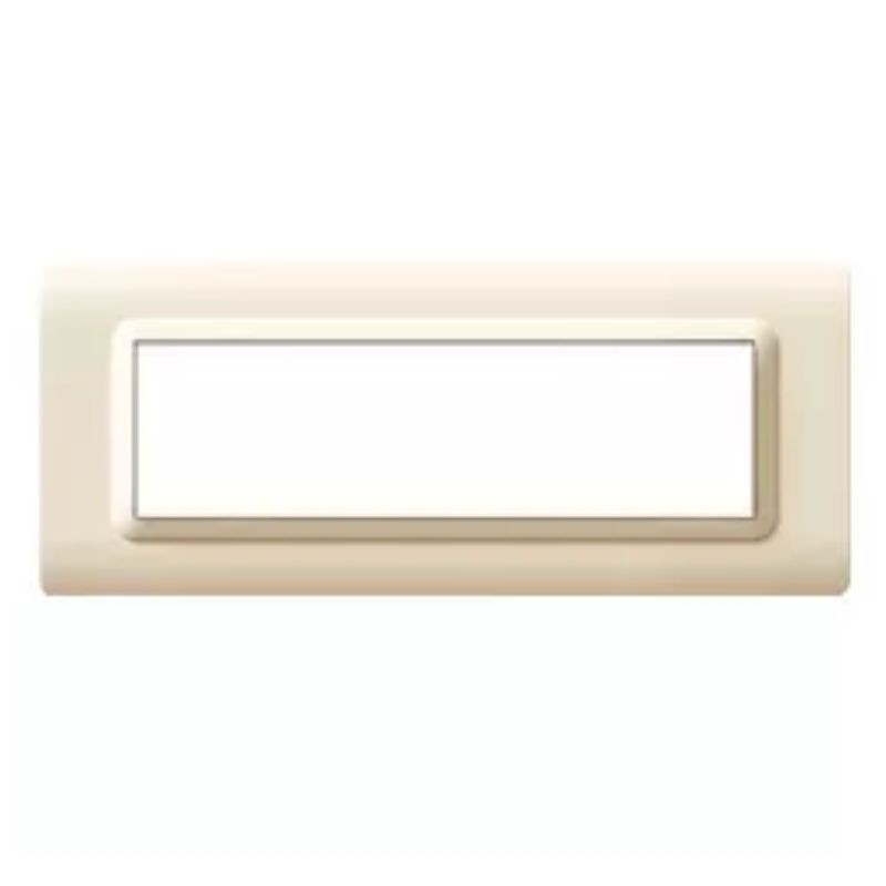 Placca AVE 44PY07SA "Tecnopolimero Sistema 44" 7 moduli Sabbia RAL 1013