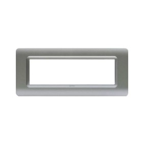 Placca AVE 44PY07AO "Tecnopolimero Sistema 44" 7 moduli  Argento opaco