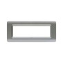 Placca AVE 44PY07AO "Tecnopolimero Sistema 44" 7 moduli  Argento opaco