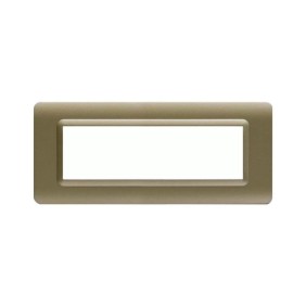 Placca AVE 44PY07CHO "Tecnopolimero Sistema 44" 7 moduli  Champagne opaco