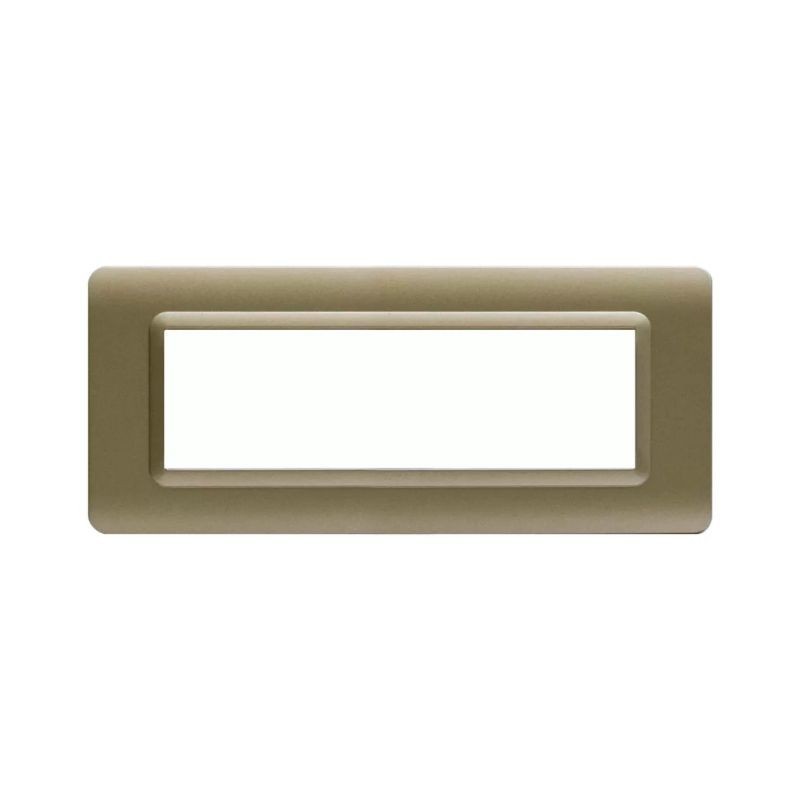 Placca AVE 44PY07CHO "Tecnopolimero Sistema 44" 7 moduli  Champagne opaco