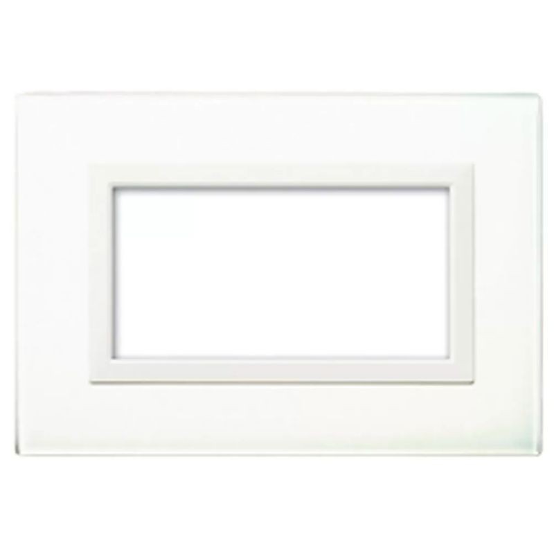 Placca Ave Sistema 44 "Vera 44" Vetro 4 moduli Bianco  44PV4BL