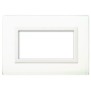 Placca Ave Sistema 44 "Vera 44" Vetro 4 moduli Bianco  44PV4BL