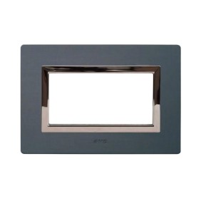 Placca Ave Sistema 44 "Vera 44" Alluminio 4 moduli antracite spazzolato 44PA4ANS