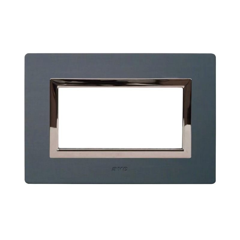 Placca Ave Sistema 44 "Vera 44" Alluminio 4 moduli antracite spazzolato 44PA4ANS