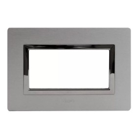 Placca Ave Sistema 44 "Vera 44" Alluminio 4 moduli naturale spazzolato 44PA4ALS