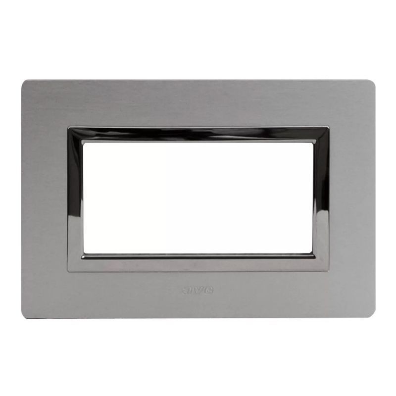 Placca Ave Sistema 44 "Vera 44" Alluminio 4 moduli naturale spazzolato 44PA4ALS