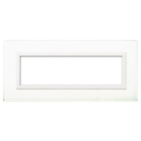 Placca Ave Sistema 44 "Vera 44" Vetro 7 moduli Bianca 44PV7BL