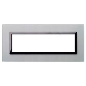 Placca Ave Sistema 44 "Vera 44" Vetro 7 moduli Grigio argentato 44PV7GO