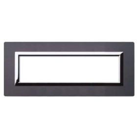 Placca Ave Sistema 44 "Vera 44" Alluminio 7 moduli antracite spazzolato 44PA7ANS