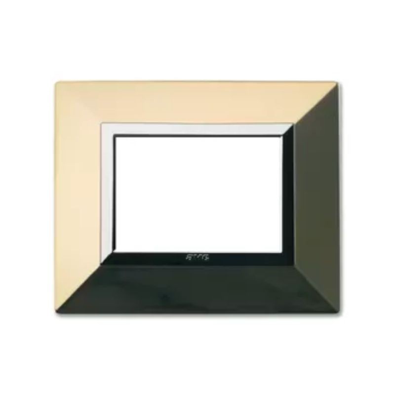 Placca Ave Sistema 44  "Zama 44" 3 moduli Ottone lucido 44P93OT