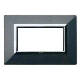 Placca AVE"Zama 44" Grigio Scuro Metallizzato 4 moduli  44P94GSM