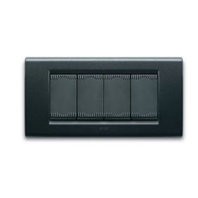 Placca AVE Grigio scuro metallizzato 4 moduli Zama 45 45P94GSM