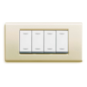 Placca AVE Bianco Blanc (RAL 1013) 4 moduli Zama 45 45P94BP
